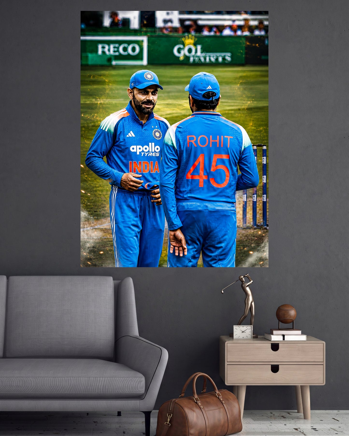 Virat Kohli & Rohit Sharma 45 | Indian Cricket Wall Poster | 1 Poster