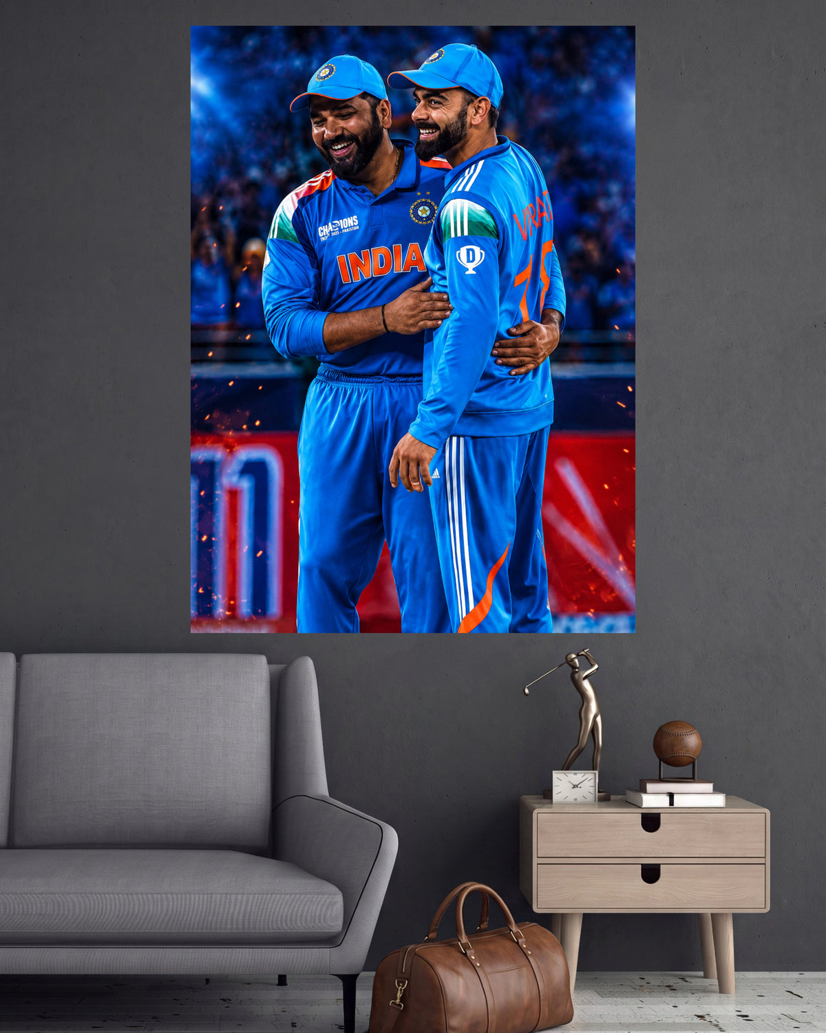 Rohit Sharma & Virat Kohli | Indian Cricket Wall Poster | 1 Poster