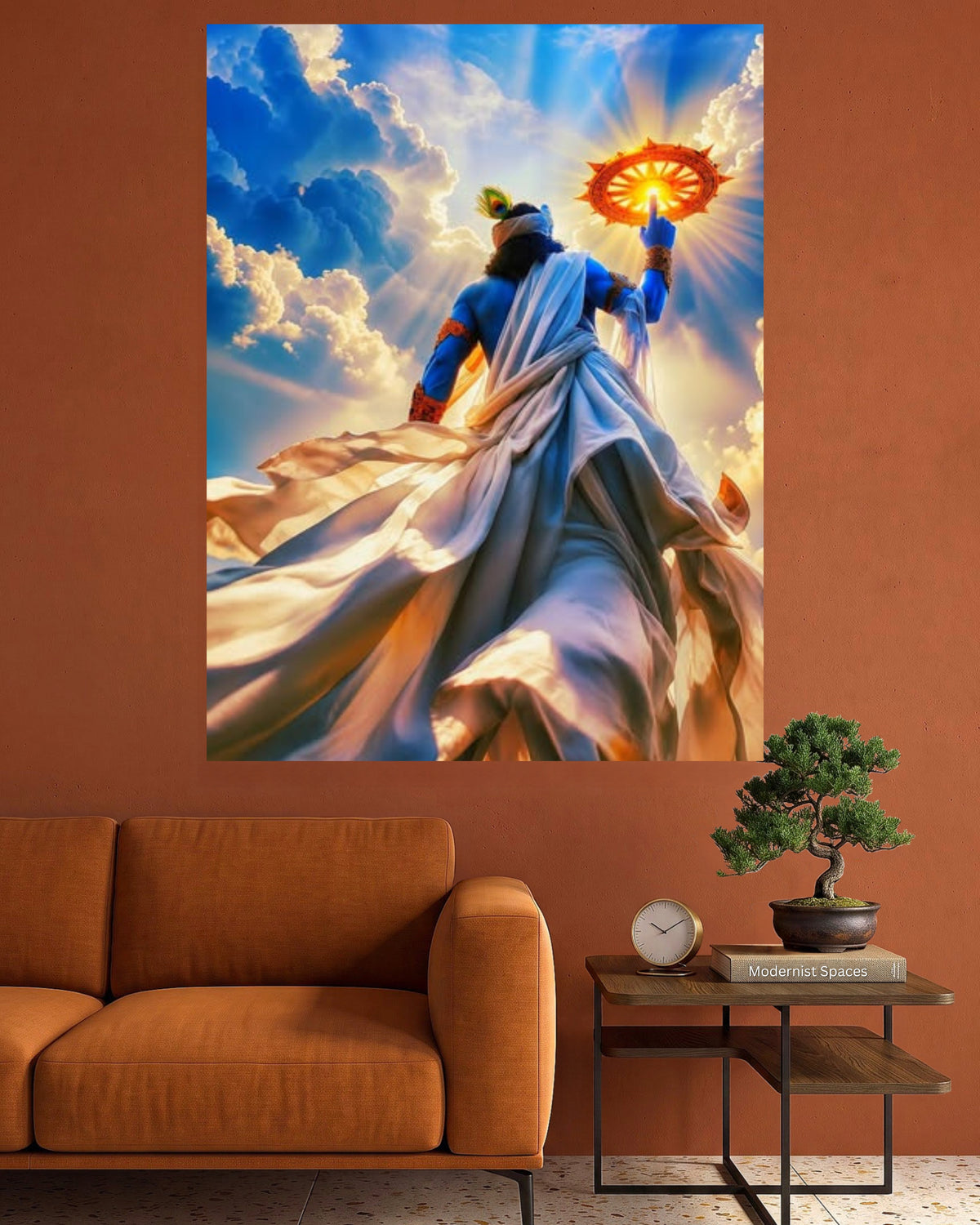 Lord Krishna Sudarshan Chakra Wall Poster | Divine Hindu God Wall Art | 1 Poster
