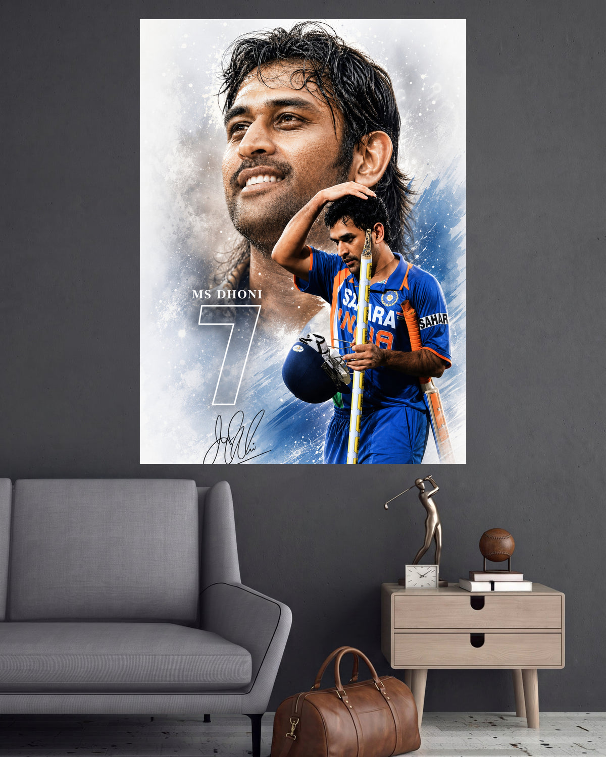 MS Dhoni 7 | Indian Cricket Legend Wall Poster | 1 Poster