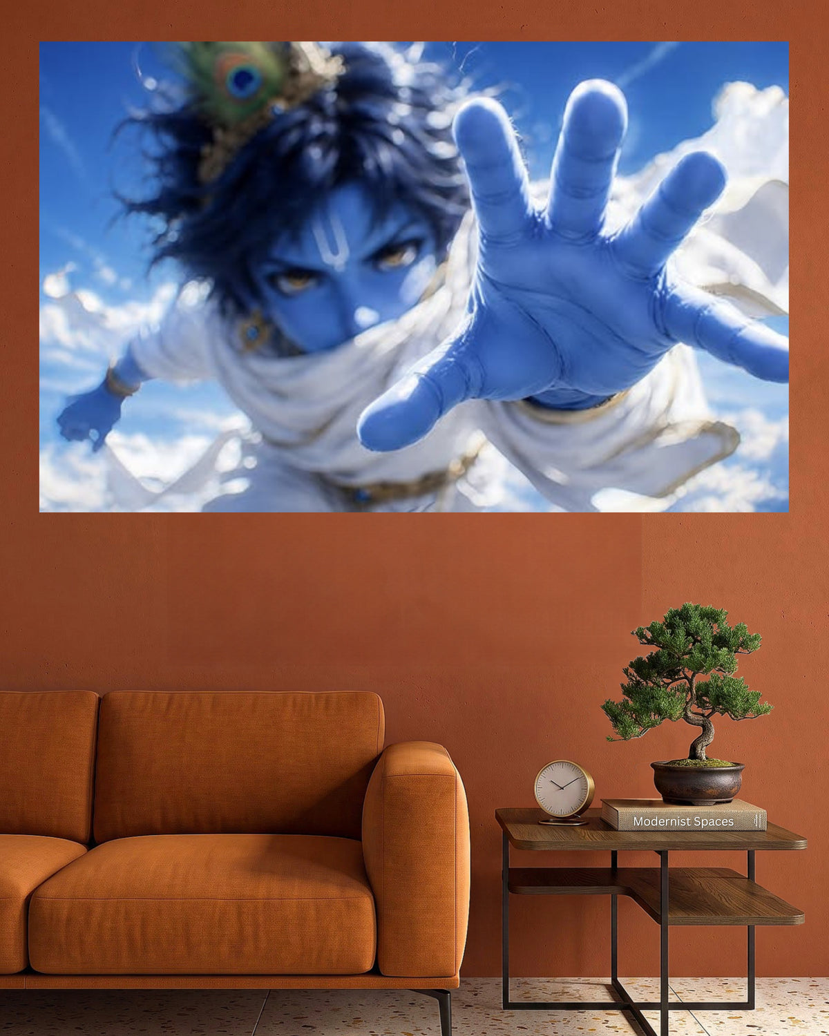 Lord Krishna Divine Hand Wall Poster | Powerful Krishna Spiritual Wall Art | 1 Poster