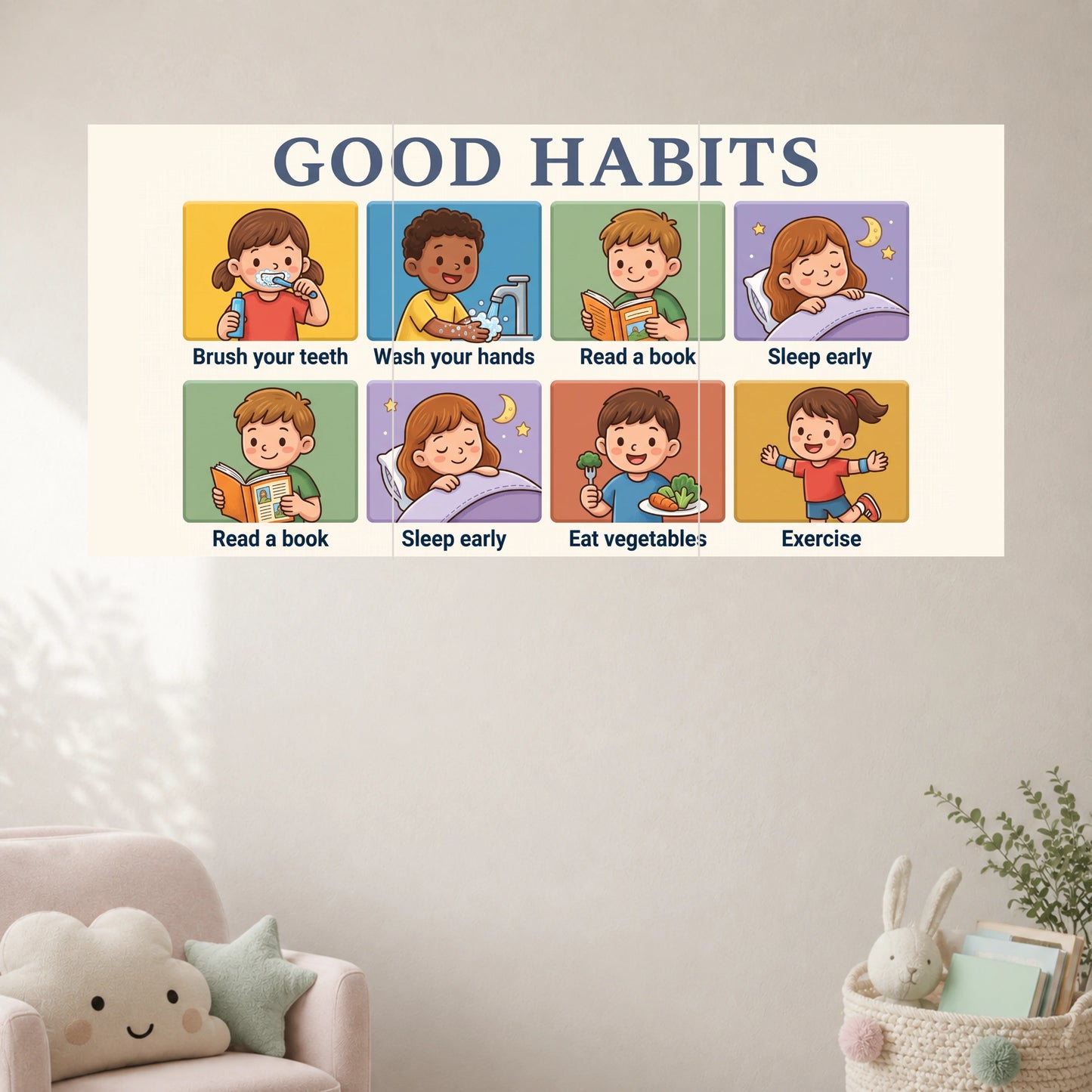 Good Habits for Kids | Educational Wall Poster | 3 Posters