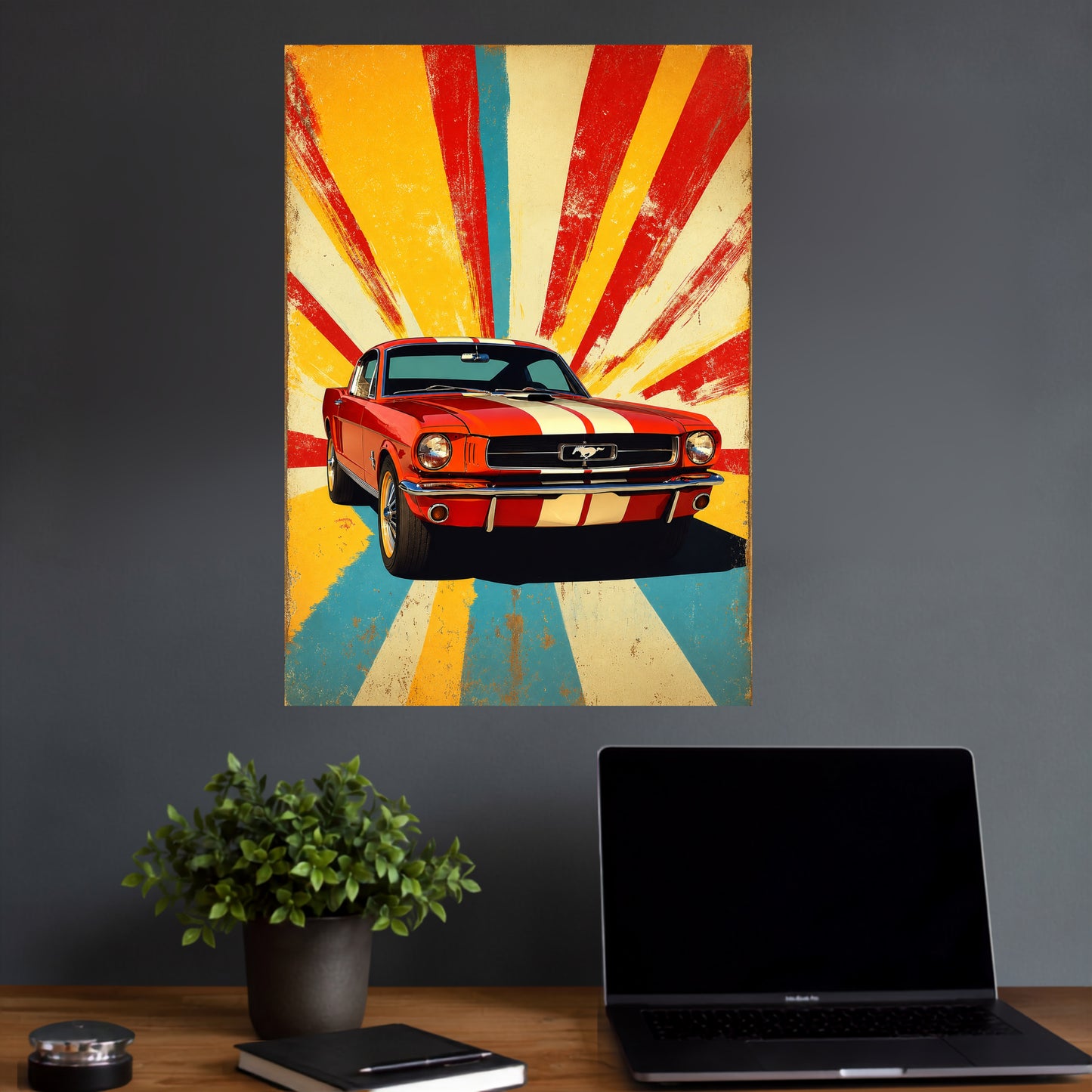 Classic Mustang | Vintage Car Wall Poster | 1 Poster