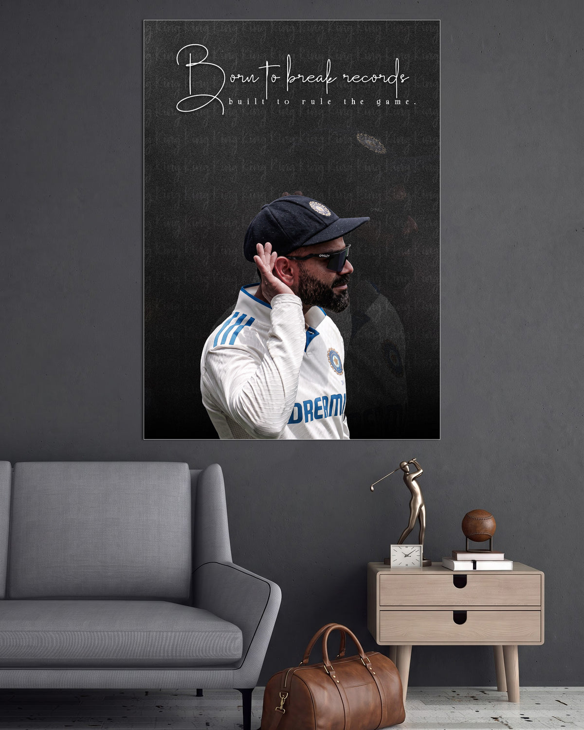 Virat Kohli | Born to Break Records | Indian Cricket Wall Poster | 1 Poster