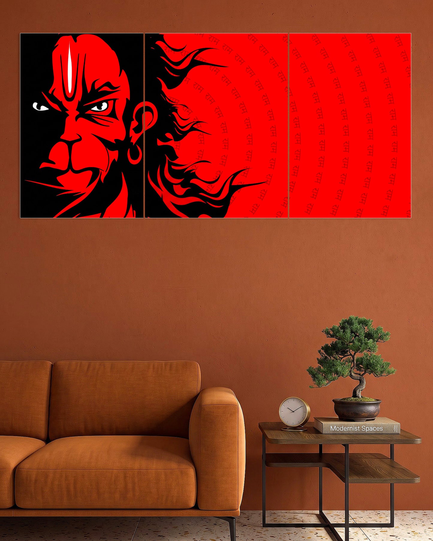 Lord Hanuman | Bold Red Divine Art Poster | 3 Poster