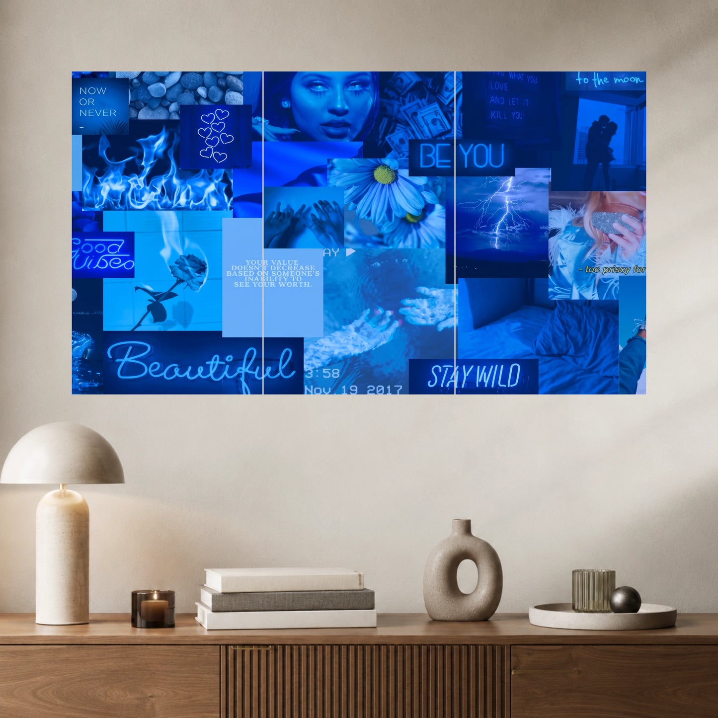 Blue Aesthetic Collage | Wall Poster |3 Poster