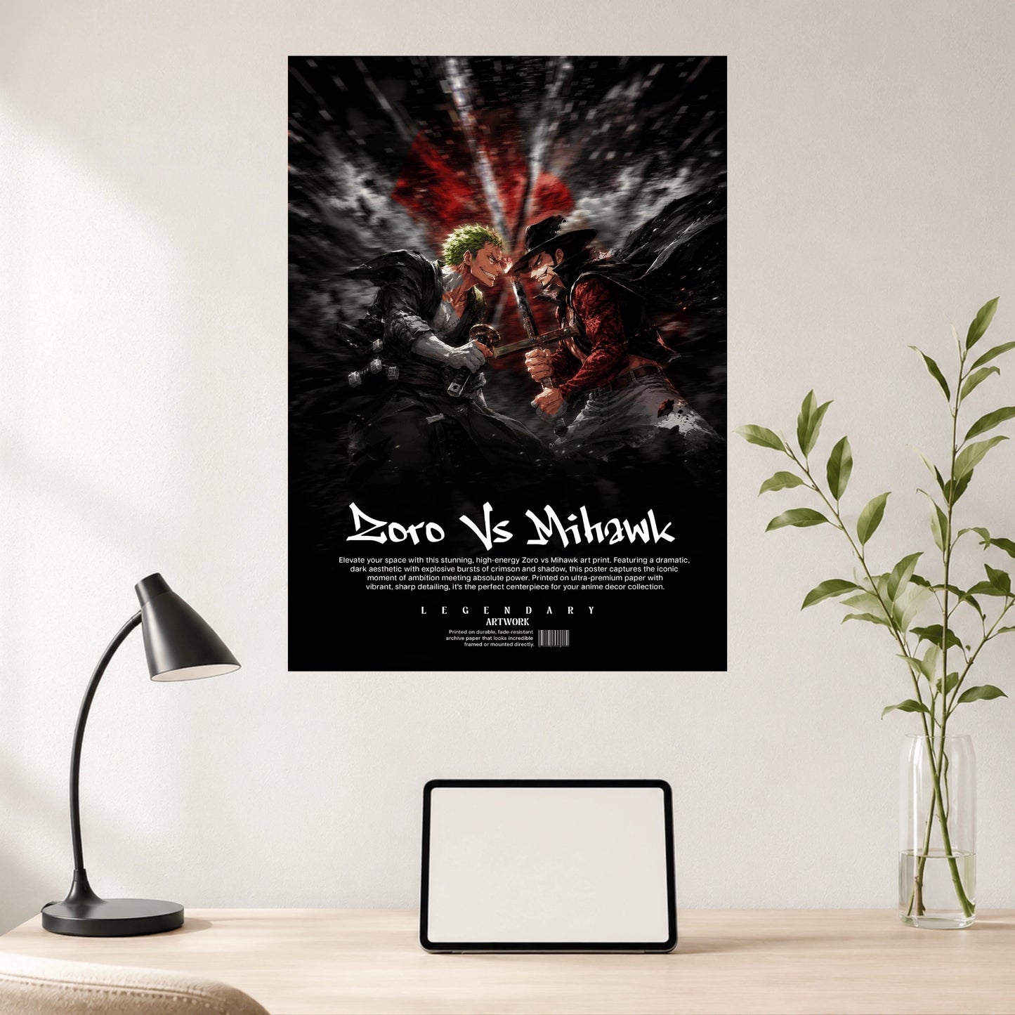 Zoro vs Mihawk | Anime Wall Poster | 1 Poster