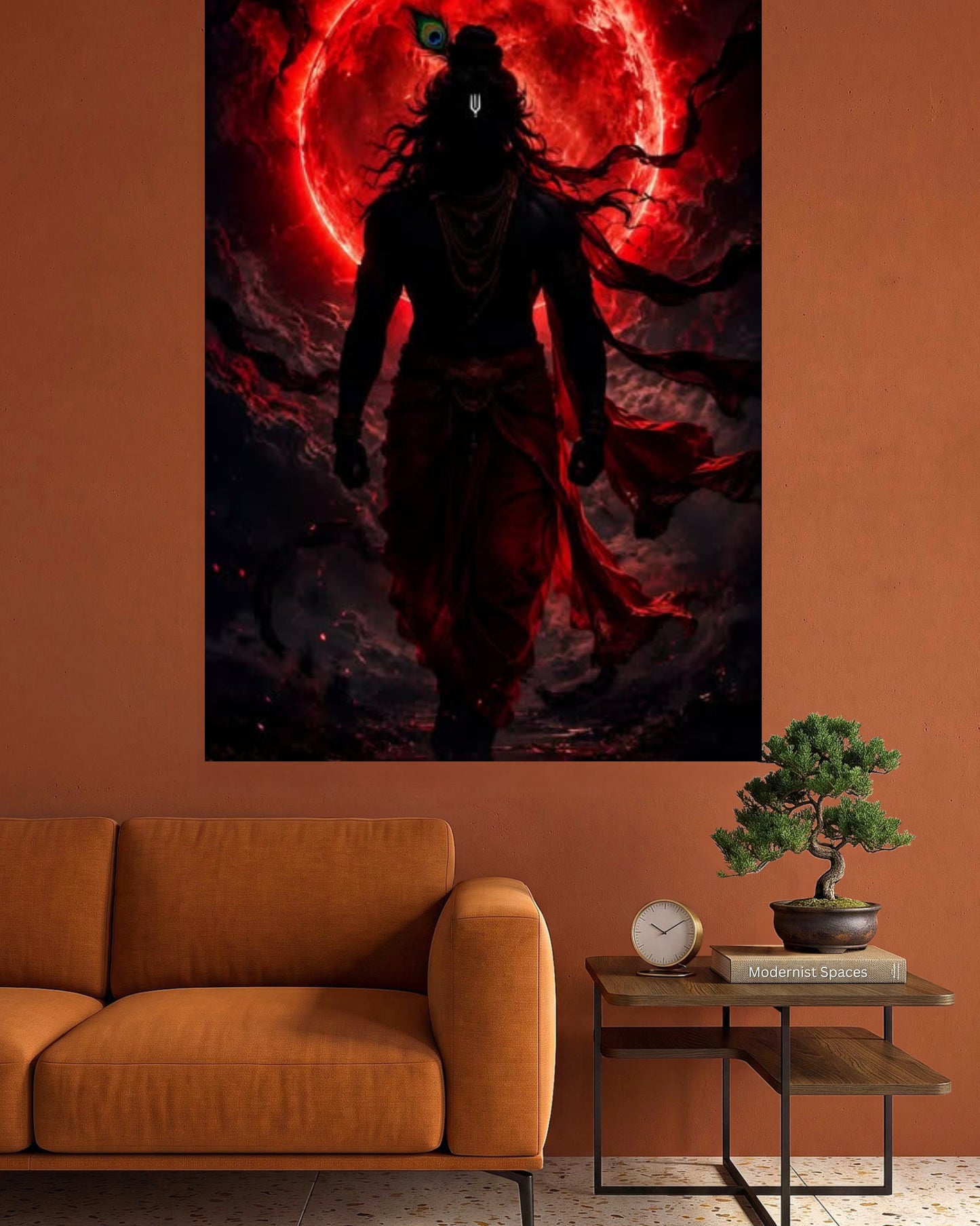 Lord Krishna | Dark Divine Krishna Spiritual Wall Art | 1 Poster