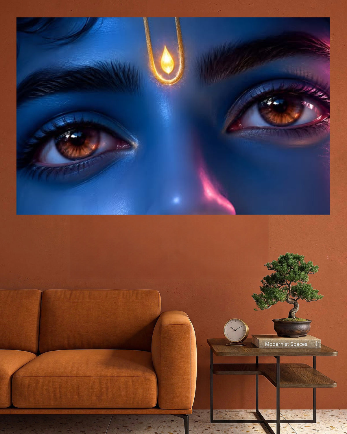 Lord Krishna Divine Eyes | Krishna Tilak Spiritual Wall Art | 1 Poster