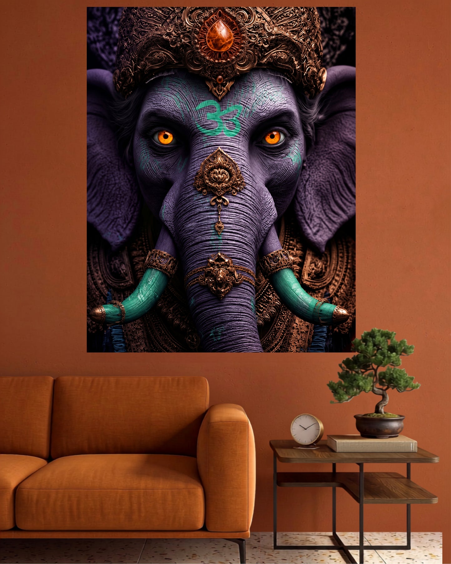 Royal Blue Ganesha | Divine Spiritual Wall Poster | 1 Poster