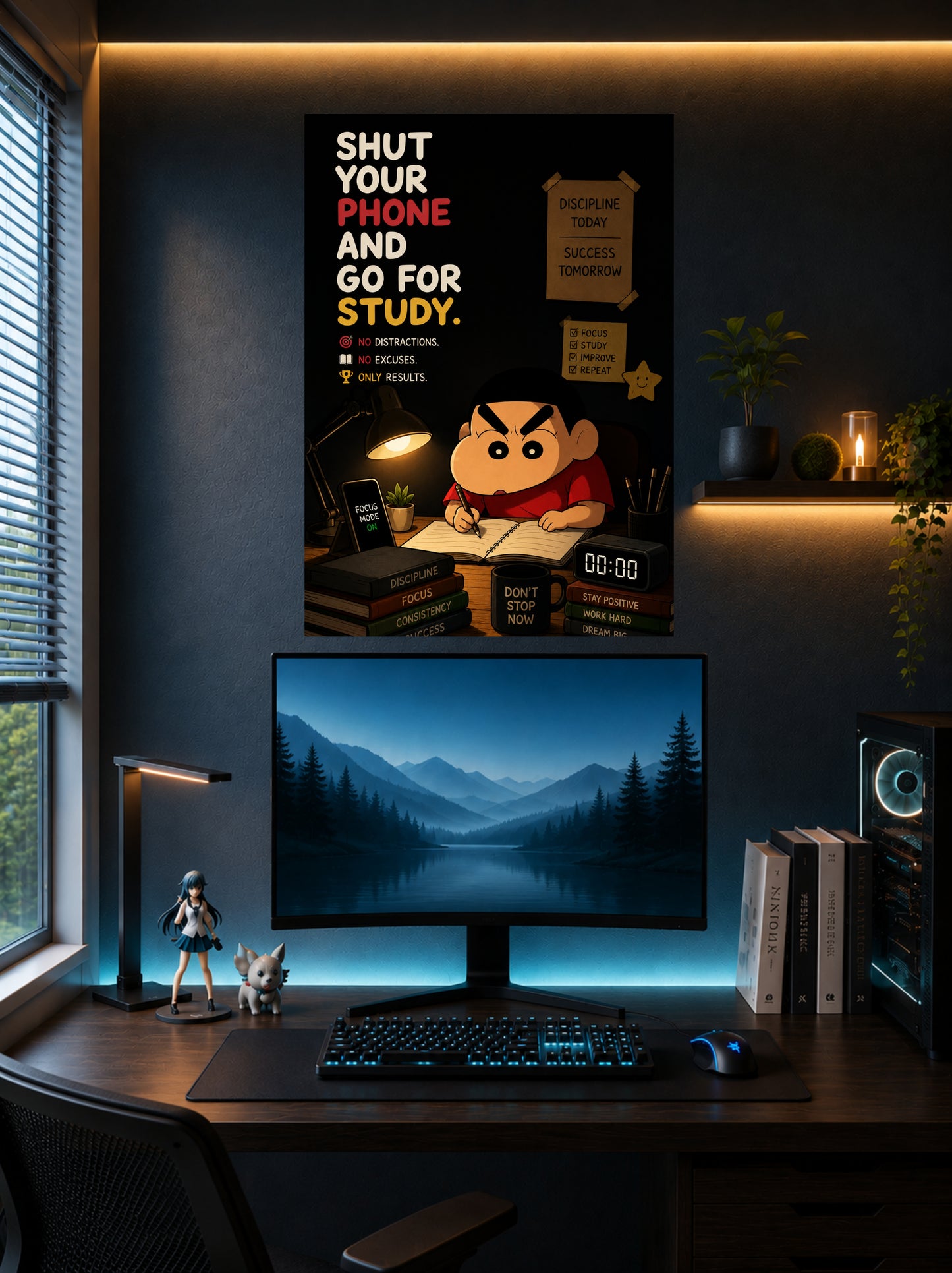 Shut Your Phone and Go for Study | Student Motivational Wall Poster | 1 Poster