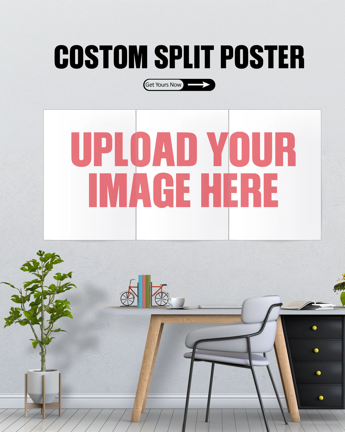 Custom 3 Piece Split Art Set | Upload Your Own Photo | Personalized Split Wall Poster