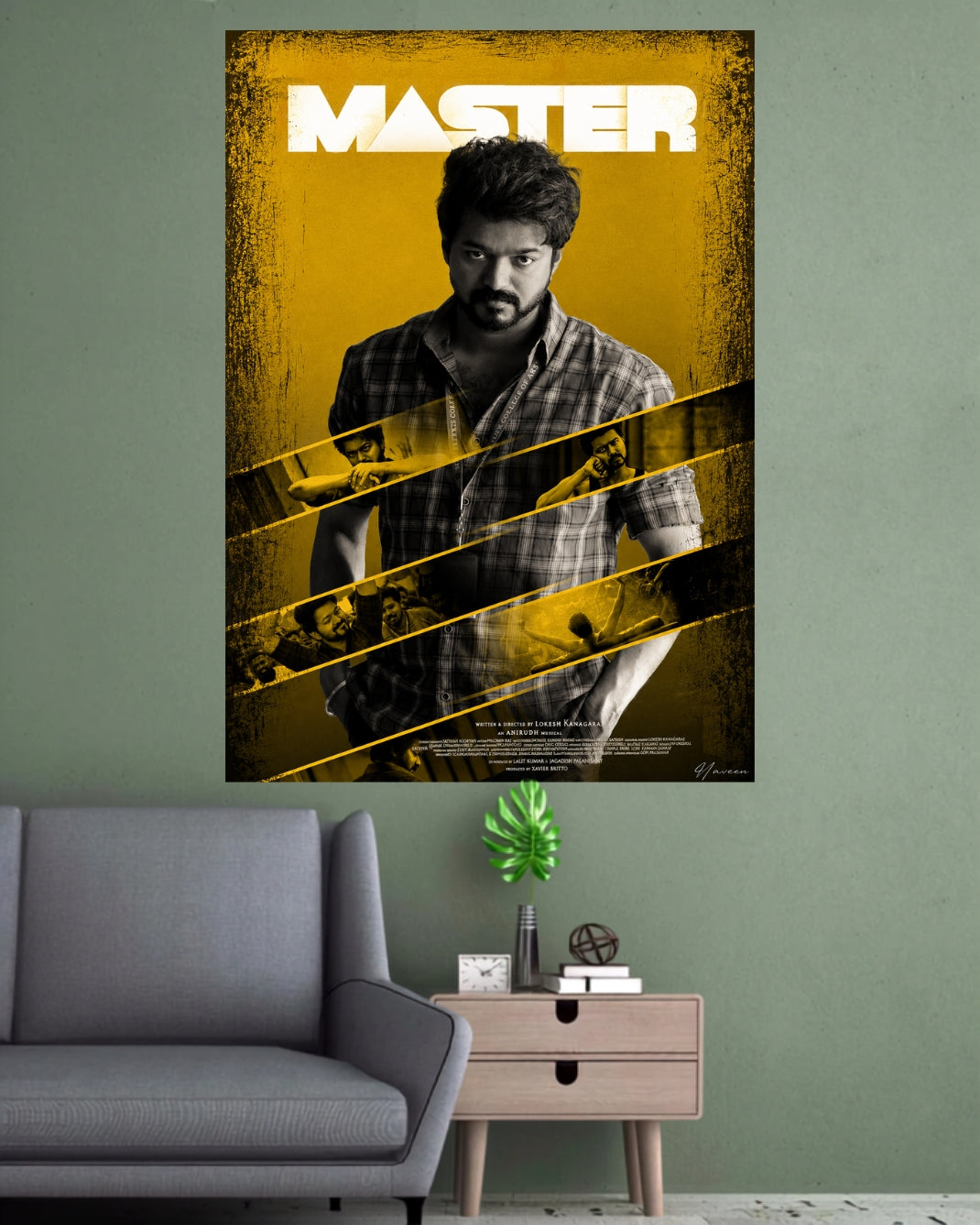 Master | Thalapathy Vijay Yellow Cinematic Wall Poster | 1 Poster