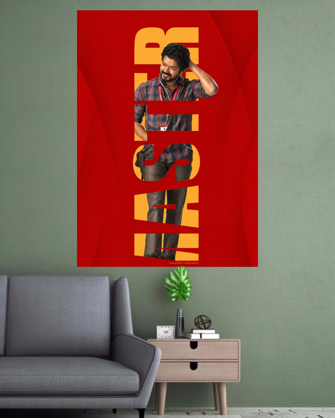 Master | Thalapathy Vijay Red Aesthetic Wall Poster | 1 Poster