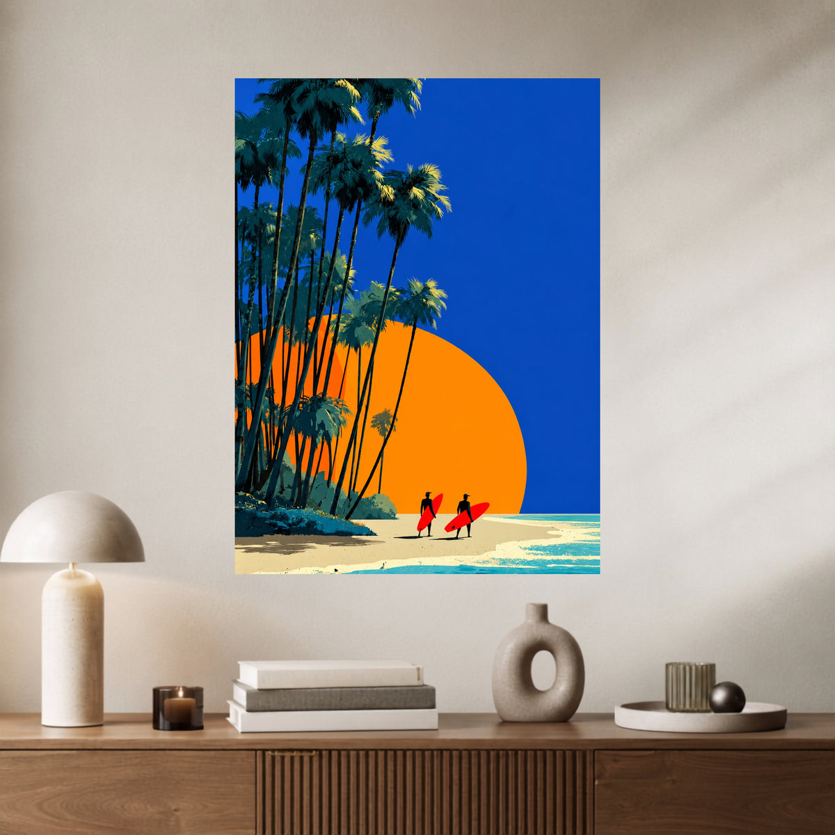 Tropical Sunset Surf | Beach Aesthetic Wall Poster | 1 Poster