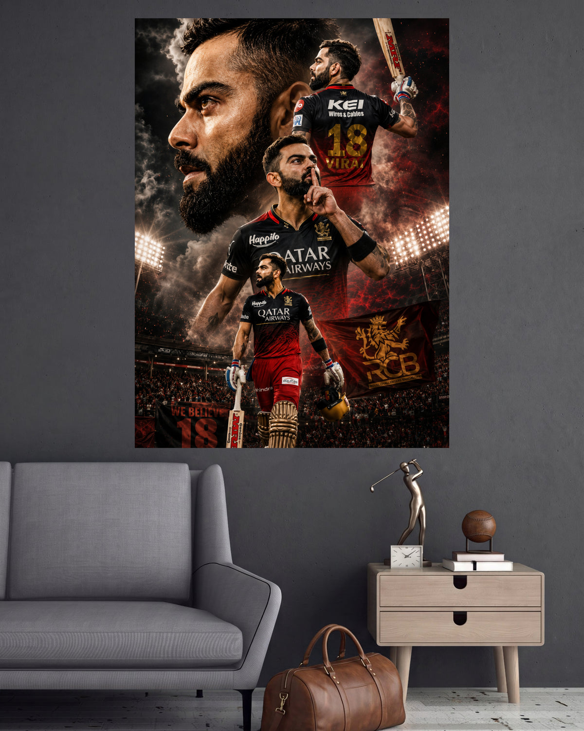 Virat Kohli | King Kohli Cricket Wall Poster | 1 Poster