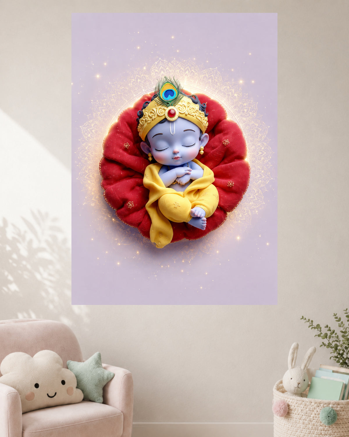 Sleeping Bal Krishna | Baby Krishna Wall Poster | 1 Poster