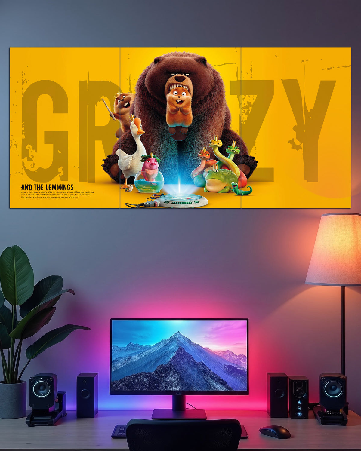 Grizzy & The Lemmings | Cartoon Wall Poster Set | 3 Posters