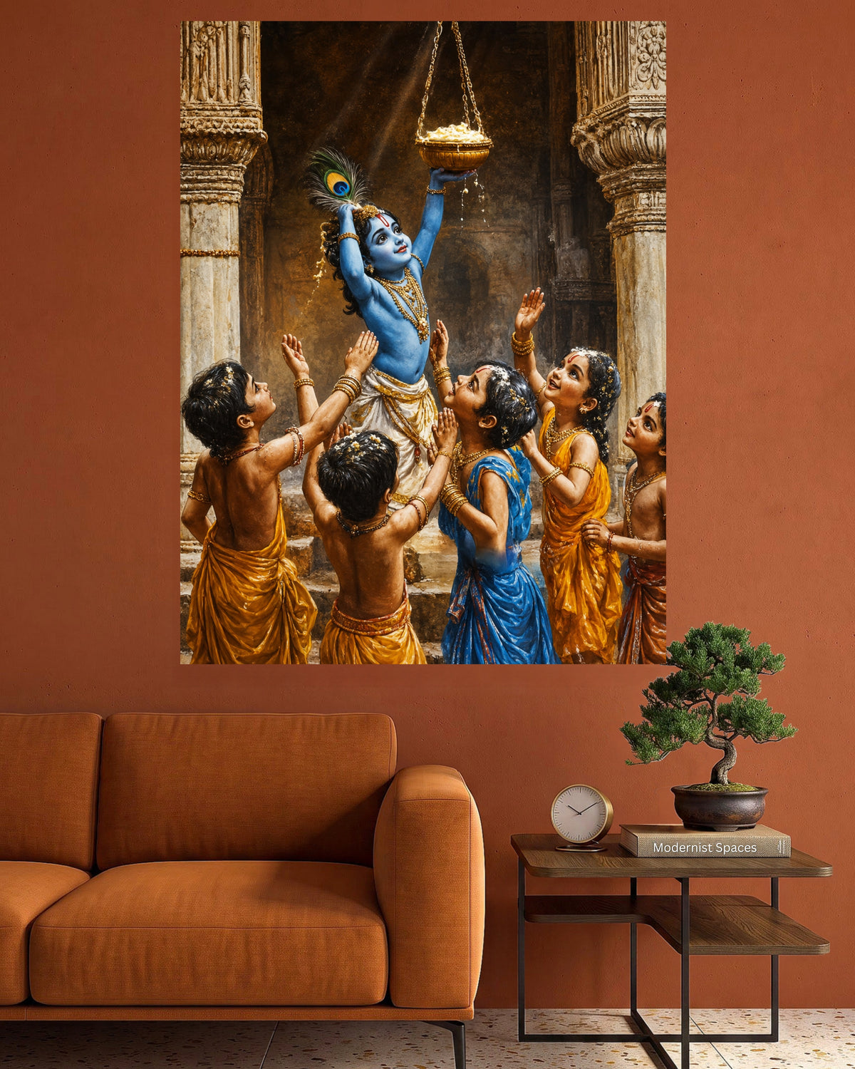 Bal Krishna Makhan Chor | Devotional Art Poster | 1 Poster