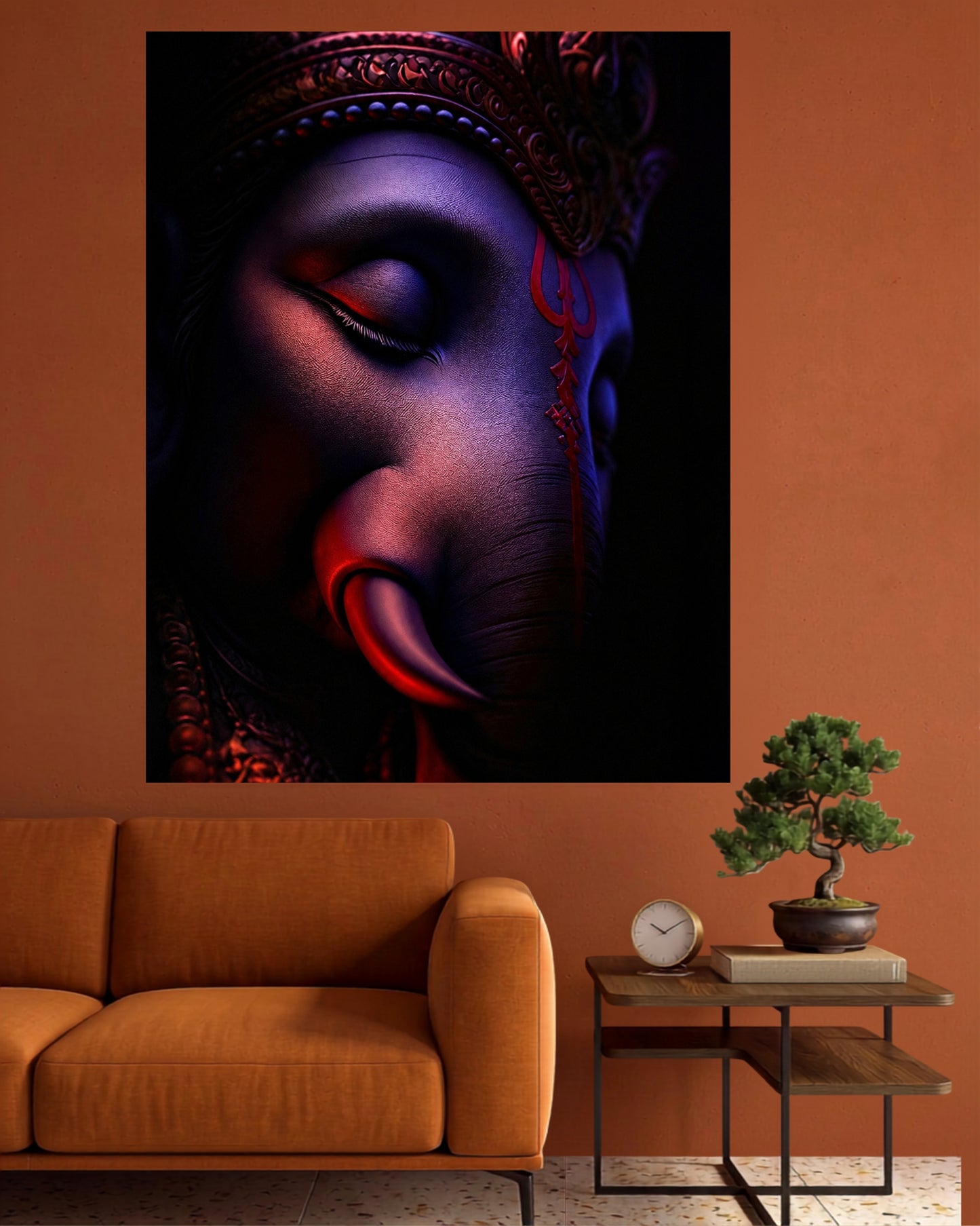 Mystic Ganesha | Peaceful Divine Face Wall Poster | 1 Poster