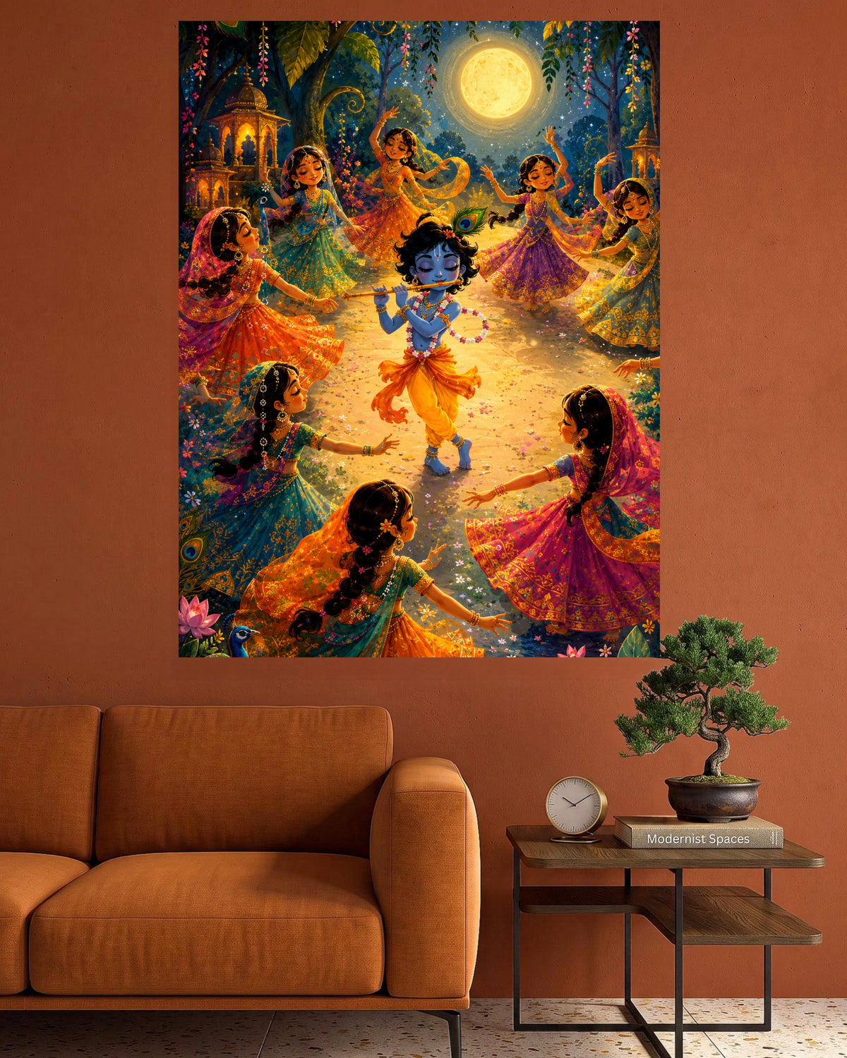 Lord Krishna | Raas Leela Divine Art Poster | 1 Poster