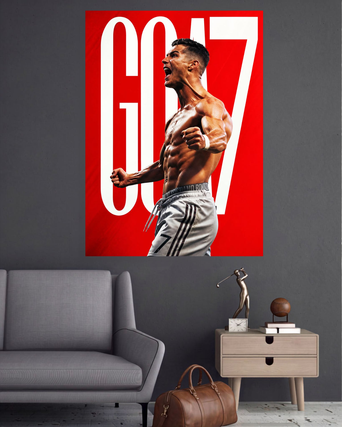 CR7 GOAT | Ronaldo Football Wall Poster | 1 Poster