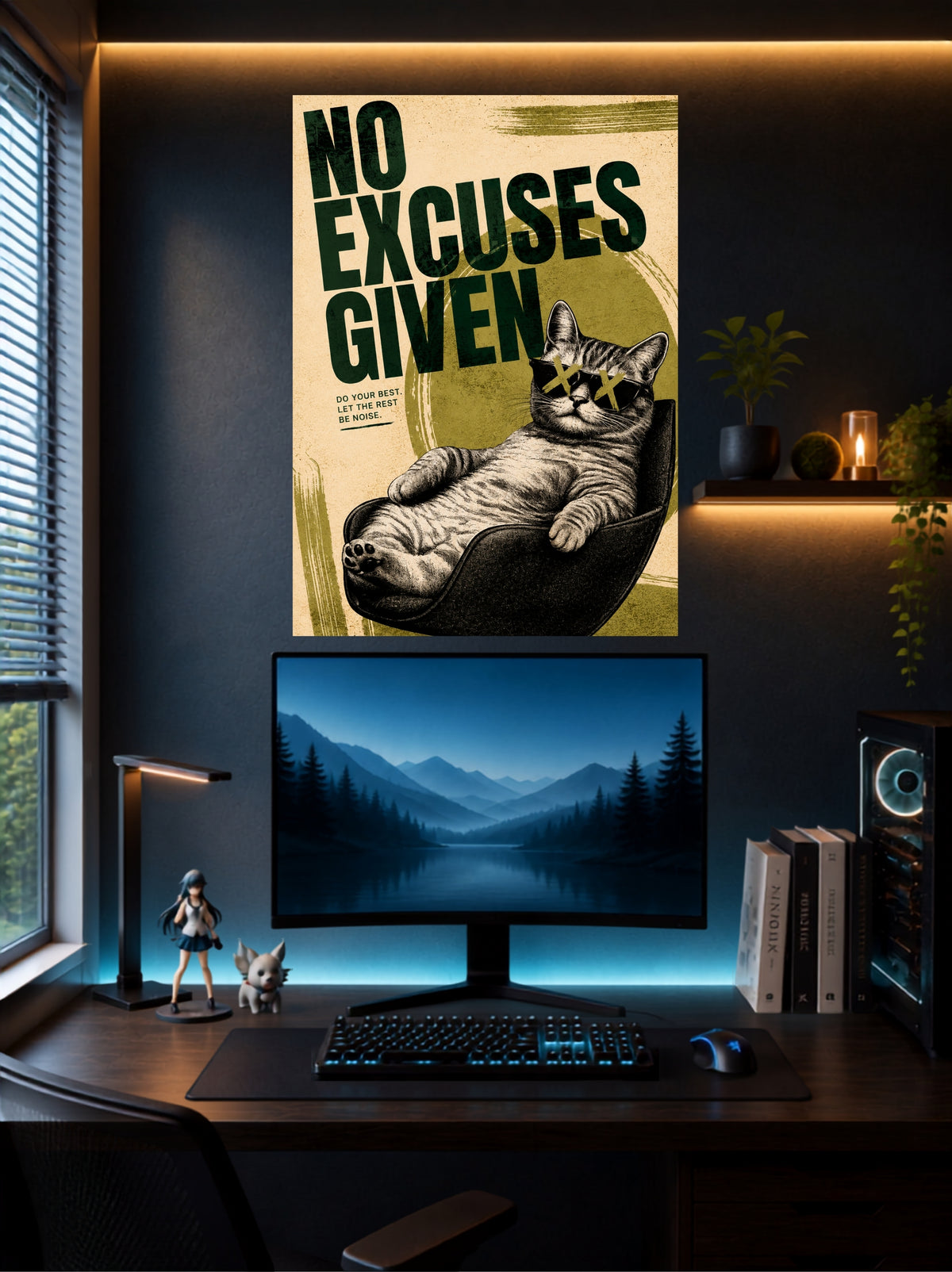 No Excuses Given | Motivational Wall Poster | 1 Poster