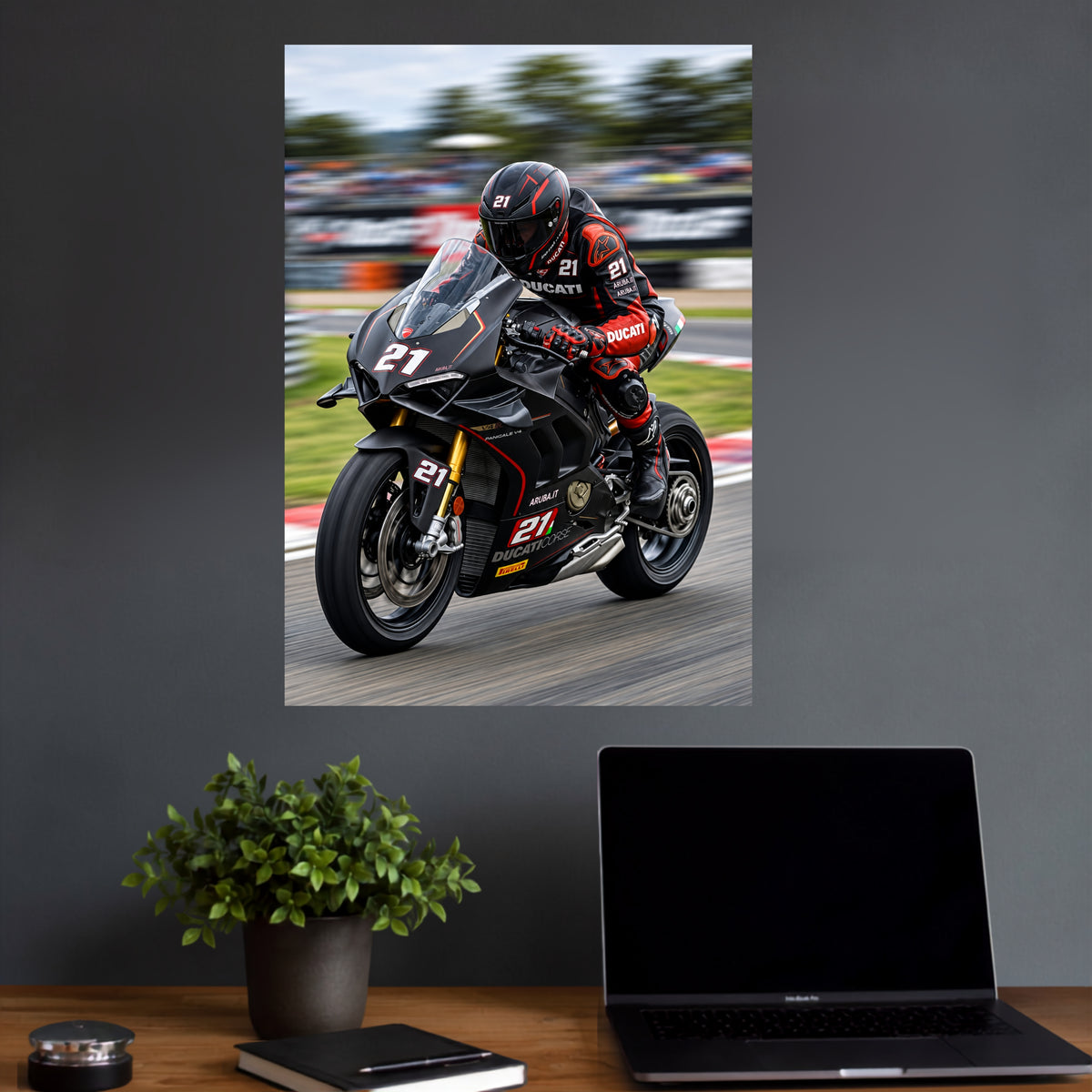 Ducati Racing 21 | Superbike Automobile Wall Poster | 1 Poster