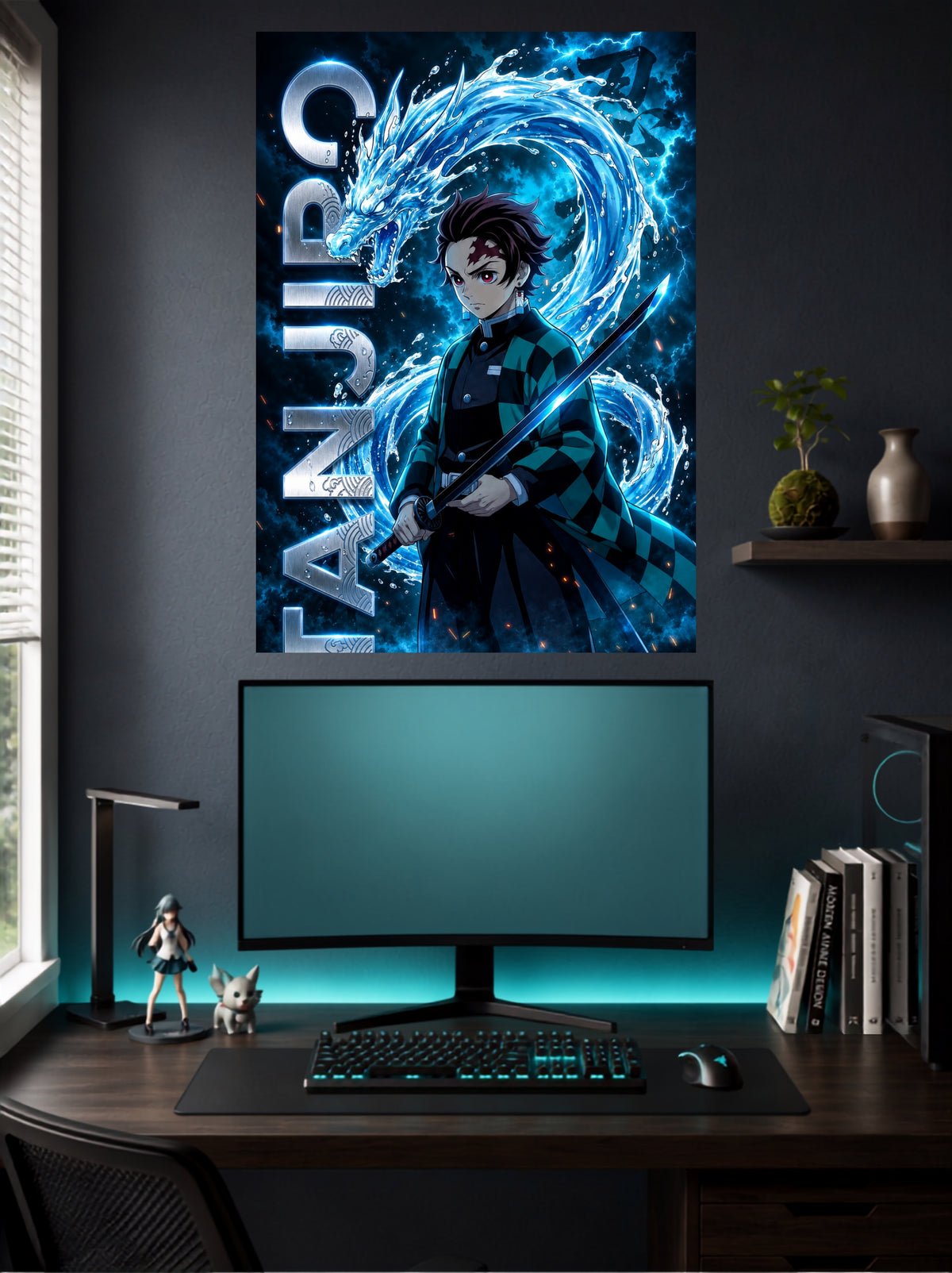 Tanjiro Kamado Water Dragon | Demon Slayer Anime Wall Poster | 1 Poster
