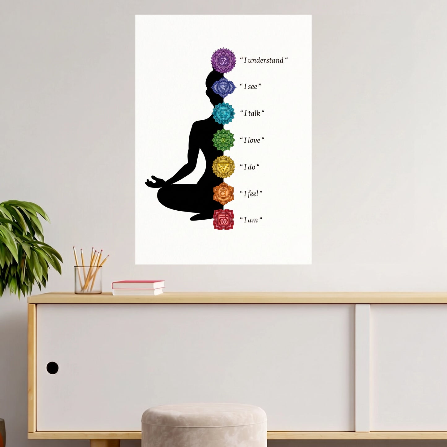 Seven Chakra Meditation & Affirmations | Spiritual Yoga | 1 Poster