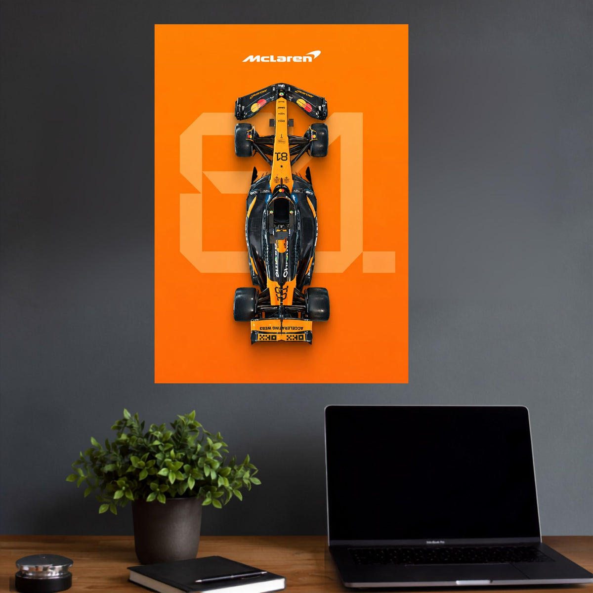 McLaren Formula 1 | Orange F1 Racing Car Wall Poster | 1 Poster