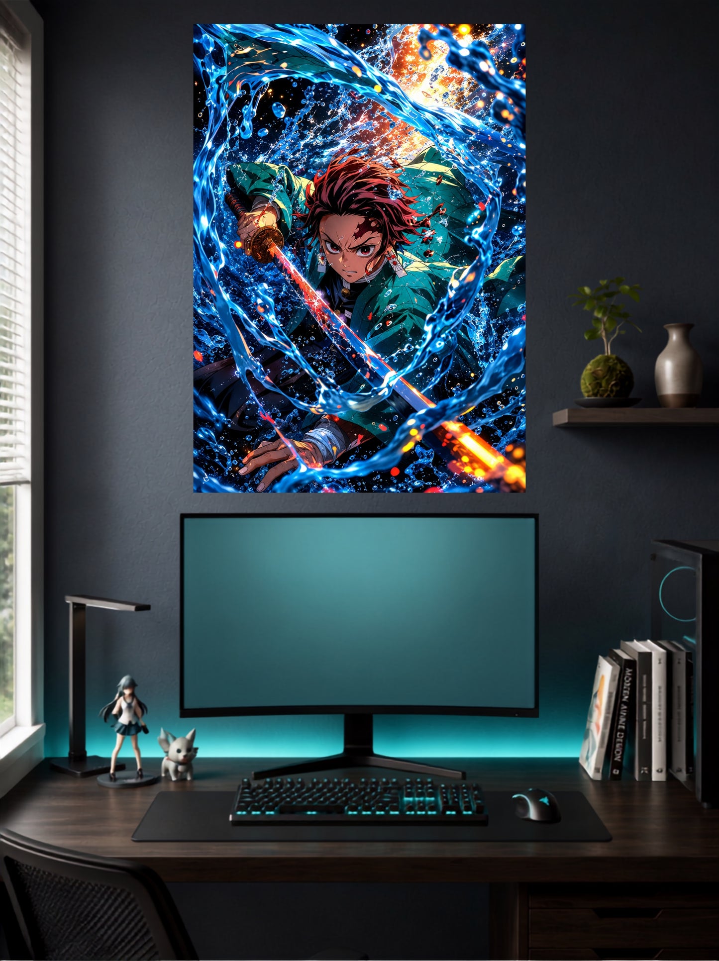 Tanjiro Water Breathing | Demon Slayer Action Anime Wall Poster | 1 Poster
