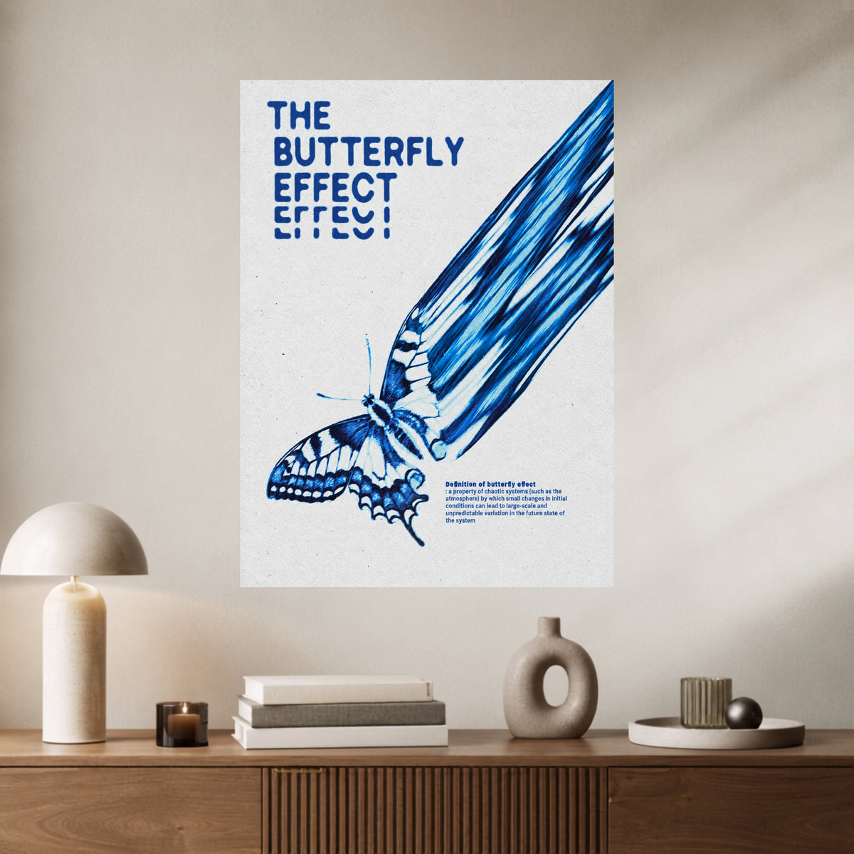 The Butterfly Effect | Blue Aesthetic Concept Wall Poster | 1 Poster