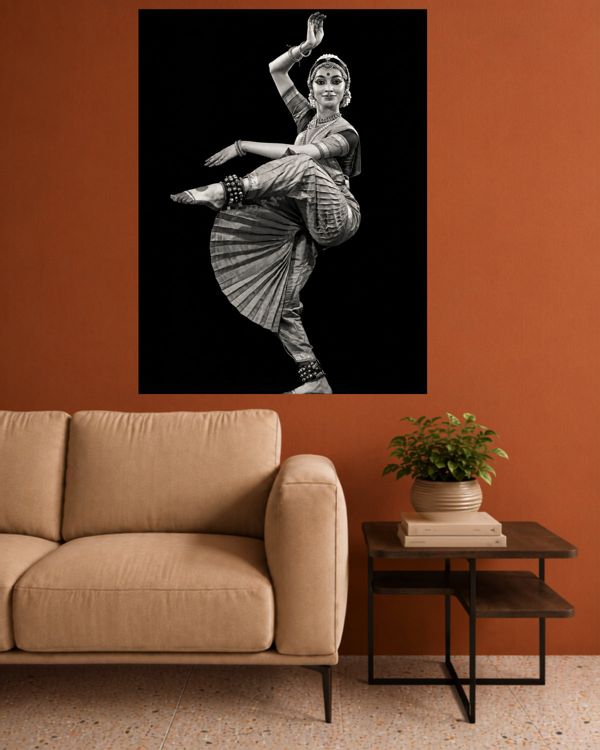 Bharatanatyam Dancer | Black & White Indian Classical Dance Wall Poster | 1 Poster