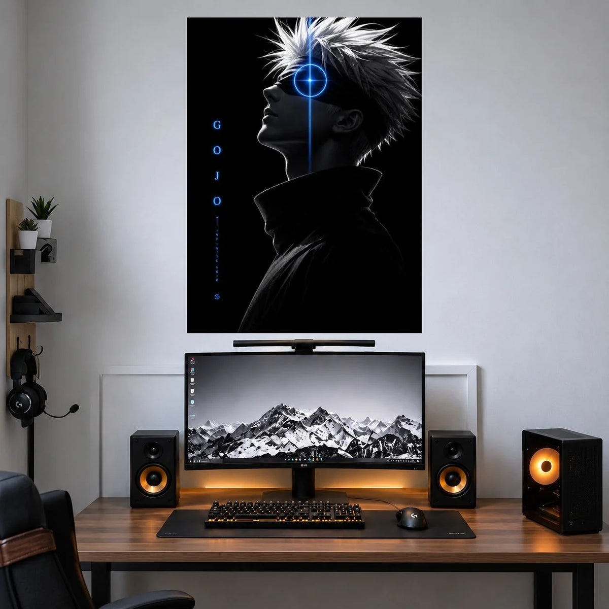 Gojo Blue Eye Energy anime poster mockup