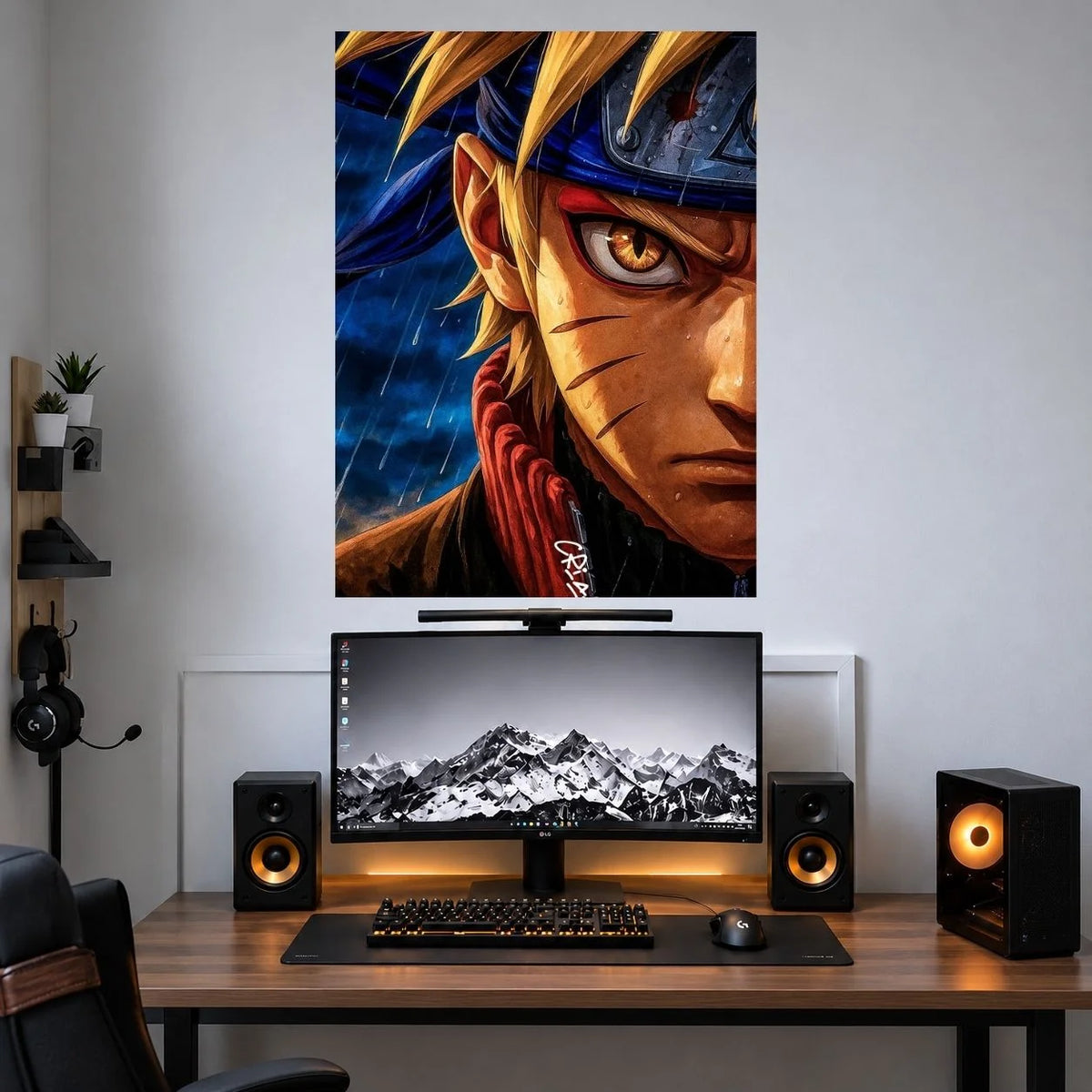 Naruto Kurama Eyes Portrait poster mockup