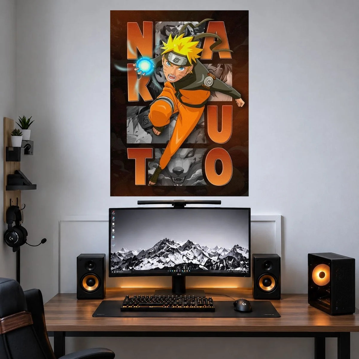 Naruto Orange Typography poster mockup