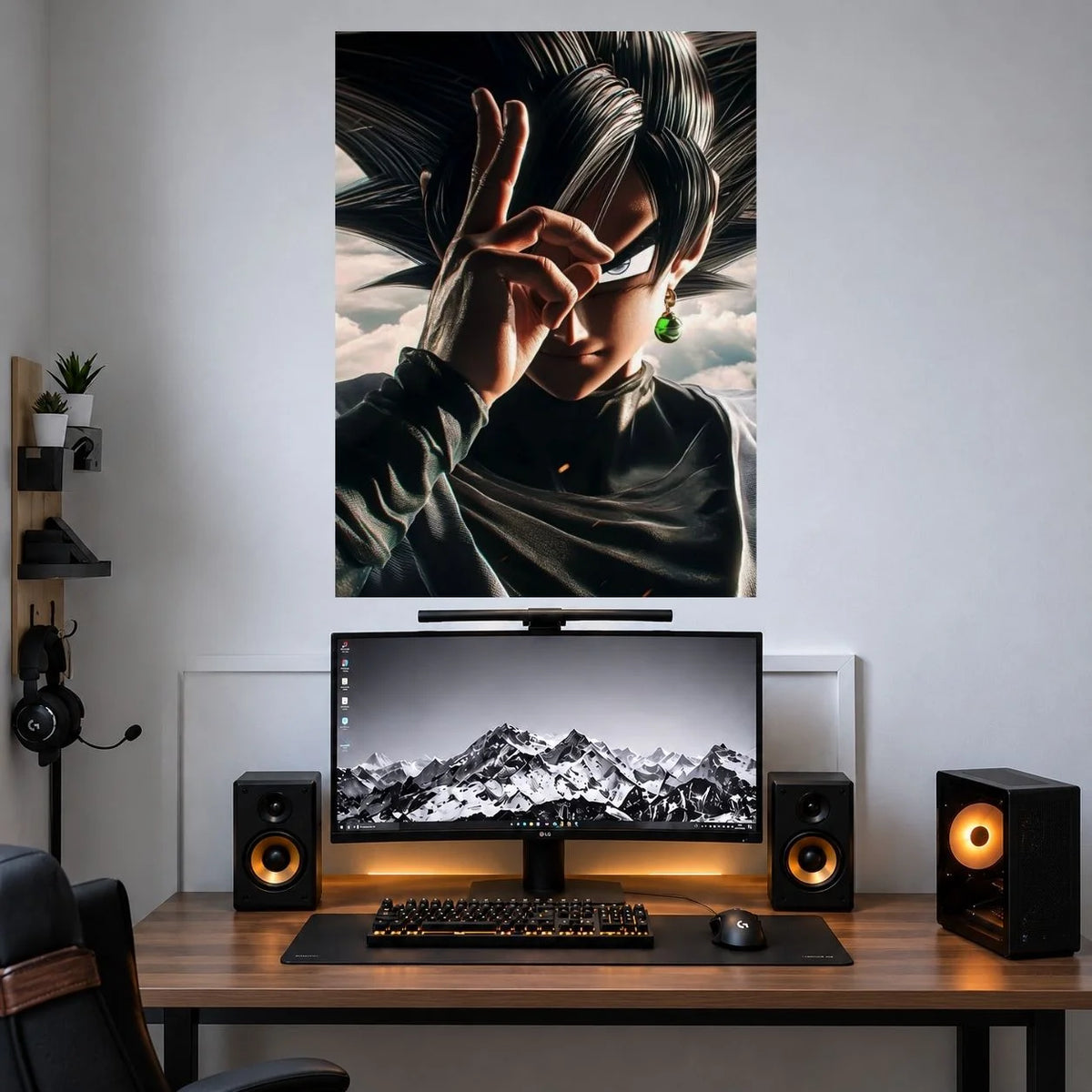 Goku Shadow Hand Sign anime poster