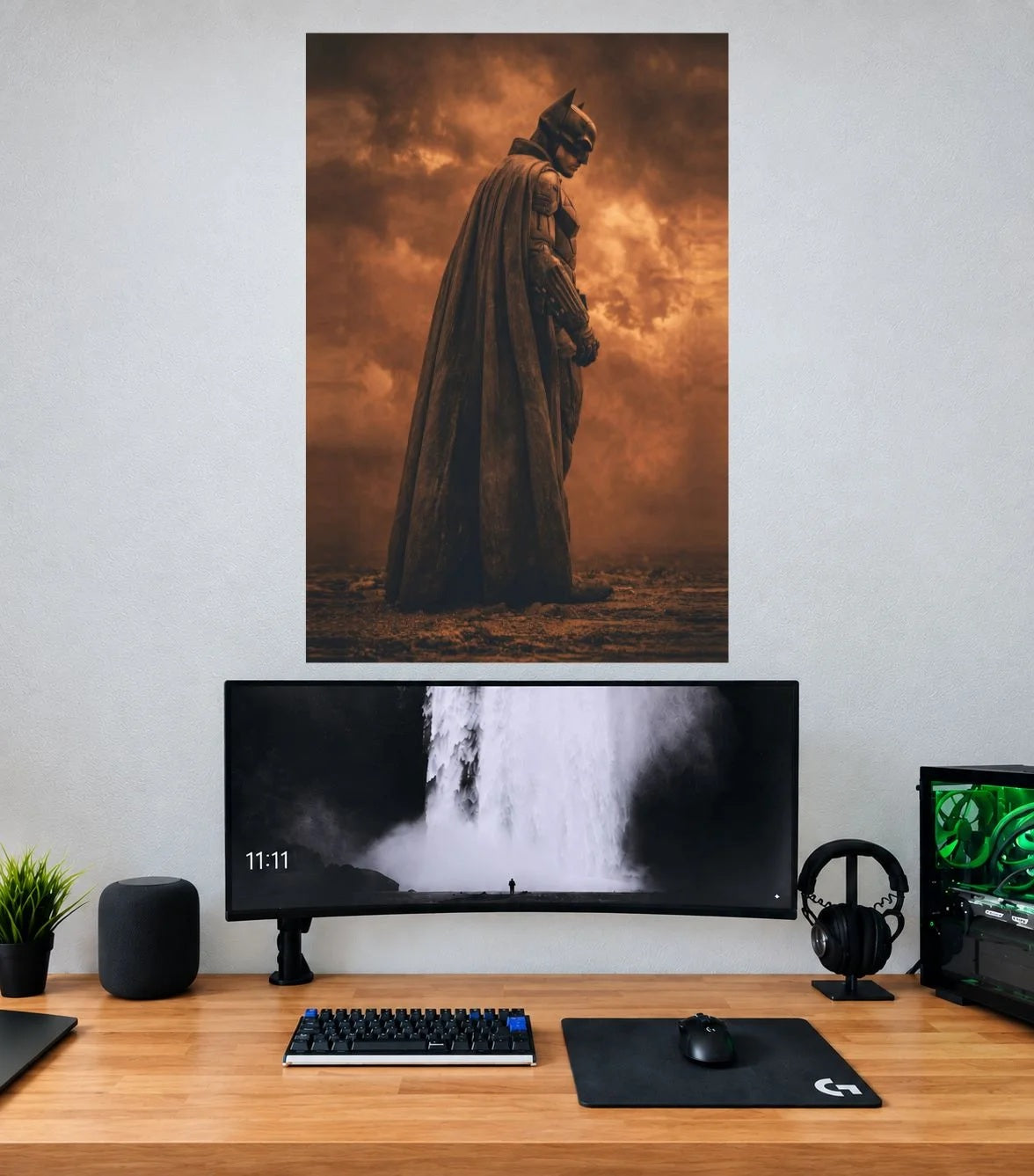 Batman Golden Hour Gotham Watch single wall poster mockup