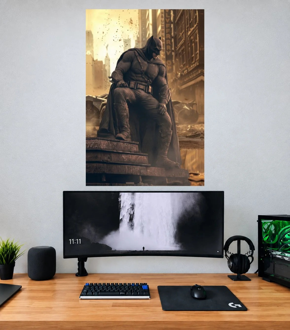 Batman Gotham Stairway Vigilante single wall poster mockup