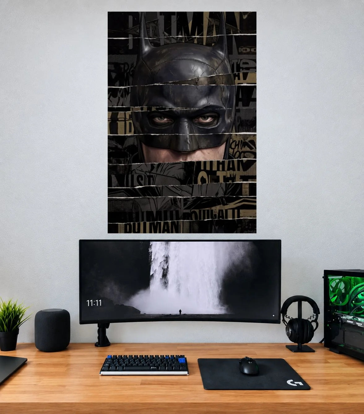 Batman Newspaper Noir Portrait single wall poster mockup