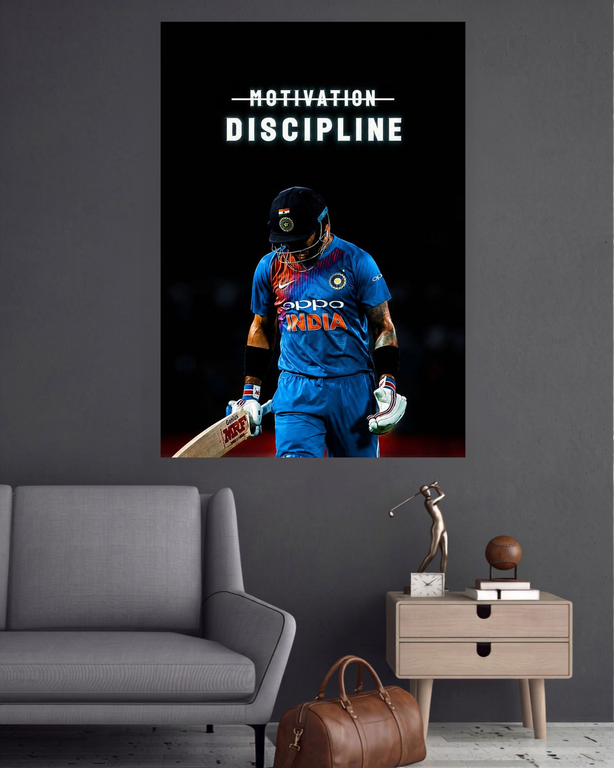 Virat Kohli Discipline Cricket Wall Poster