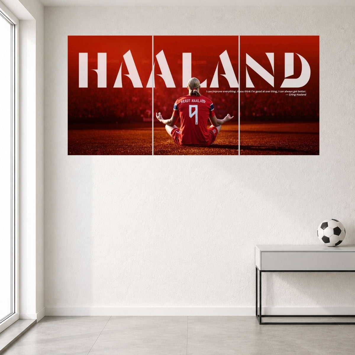 Erling Haaland Manchester City Football Wall Posters 3 split room mockup