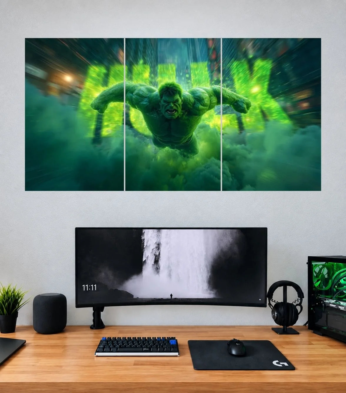 Hulk Gamma Energy Charge Edition Hulk 3 split wall poster mockup