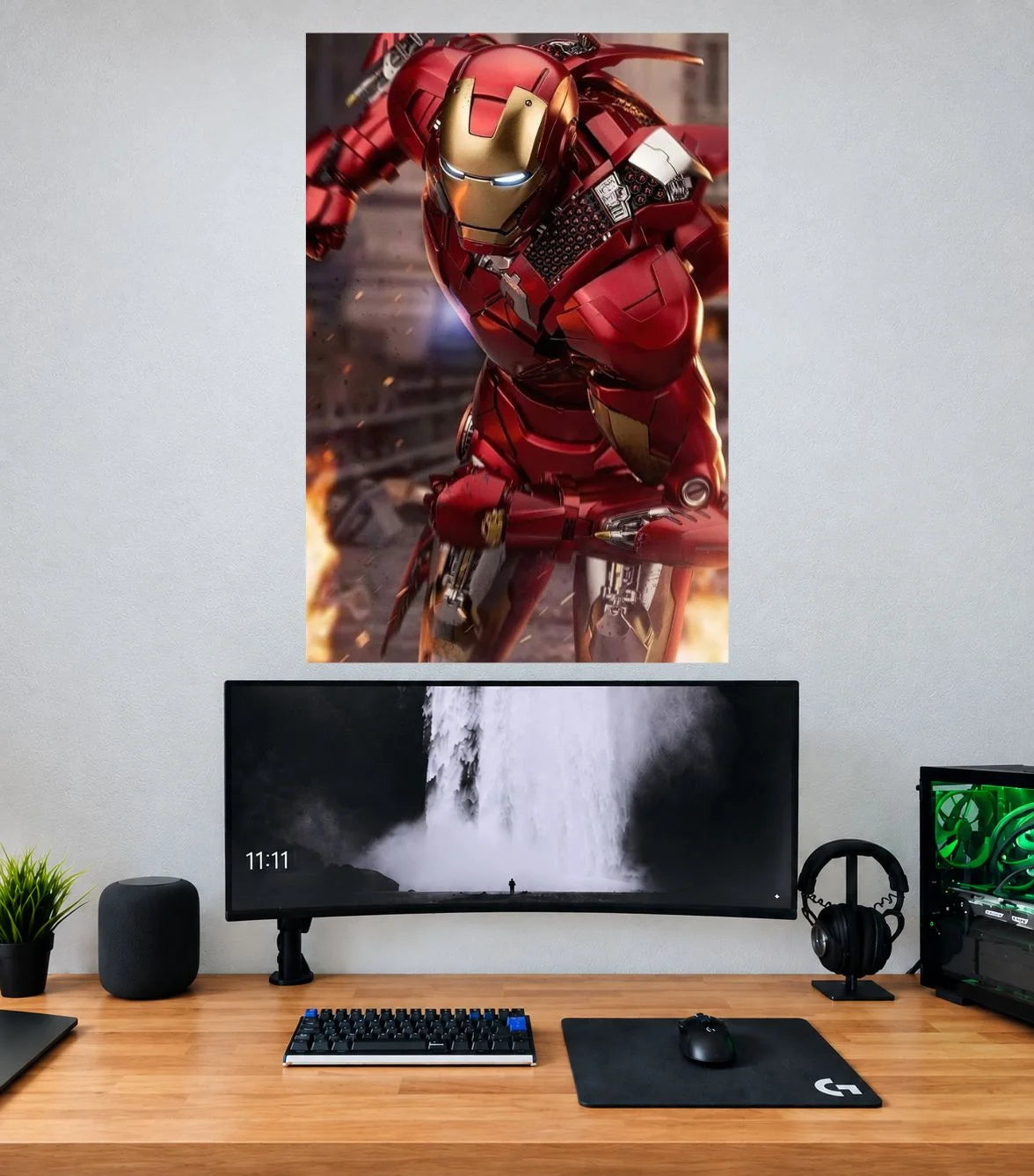 Iron Man Heavy Armor Battle Edition single Marvel wall poster mockup