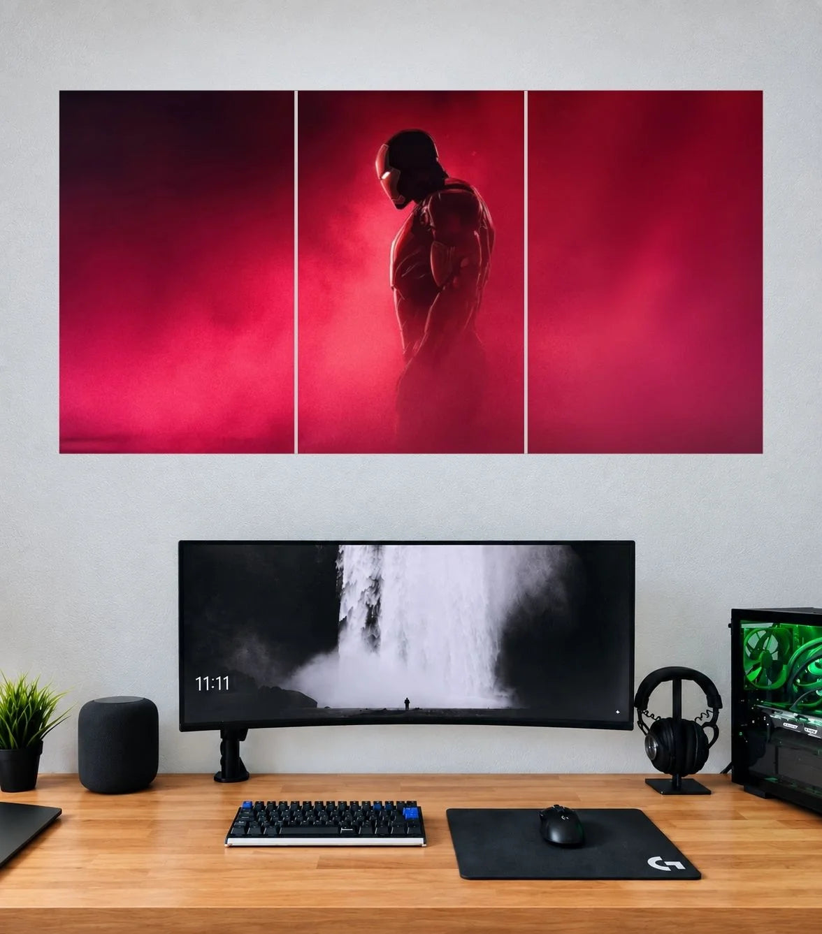 Iron Man Scarlet Solitude Edition Iron Man 3 split panoramic poster mockup