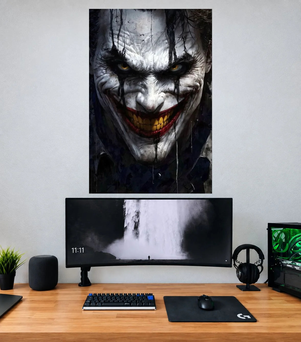 Joker Dark Horror Grin Closeup Edition DC single poster mockup