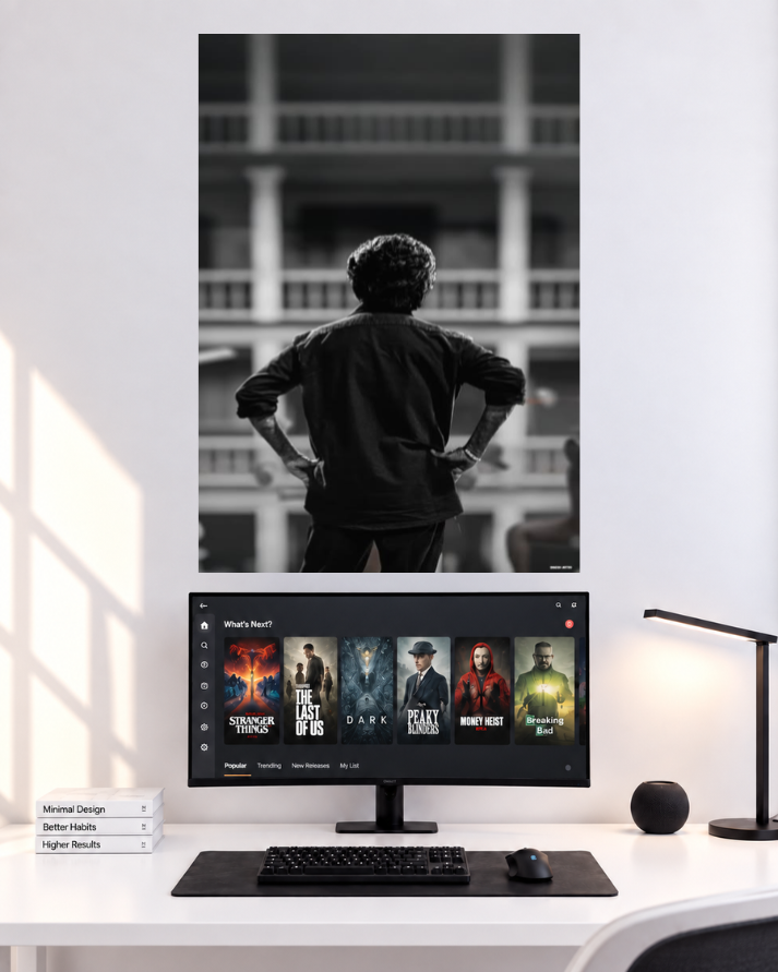 Thalapathy Vijay Back View single poster user provided mockup