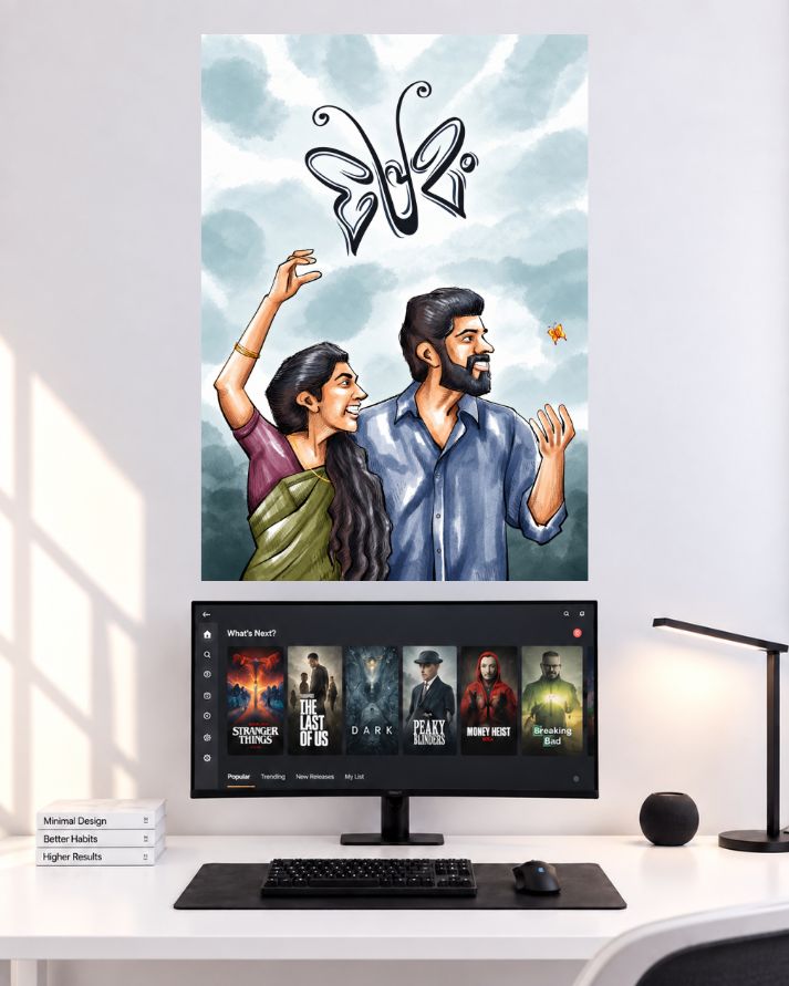 Nivin Pauly Premam Illustrated Art wall poster