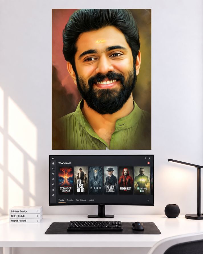 Nivin Pauly Green Kurta Smile wall poster
